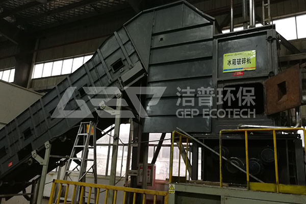 小家電拆解破碎回收系統(tǒng),電子垃圾破碎機生產(chǎn)線案例