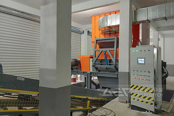 福建大件垃圾剪切式破碎機，大型垃圾分類處理設(shè)備生產(chǎn)線項目案例