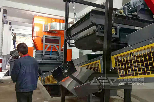 福建大件垃圾剪切式破碎機，大型垃圾分類處理設(shè)備生產(chǎn)線項目案例